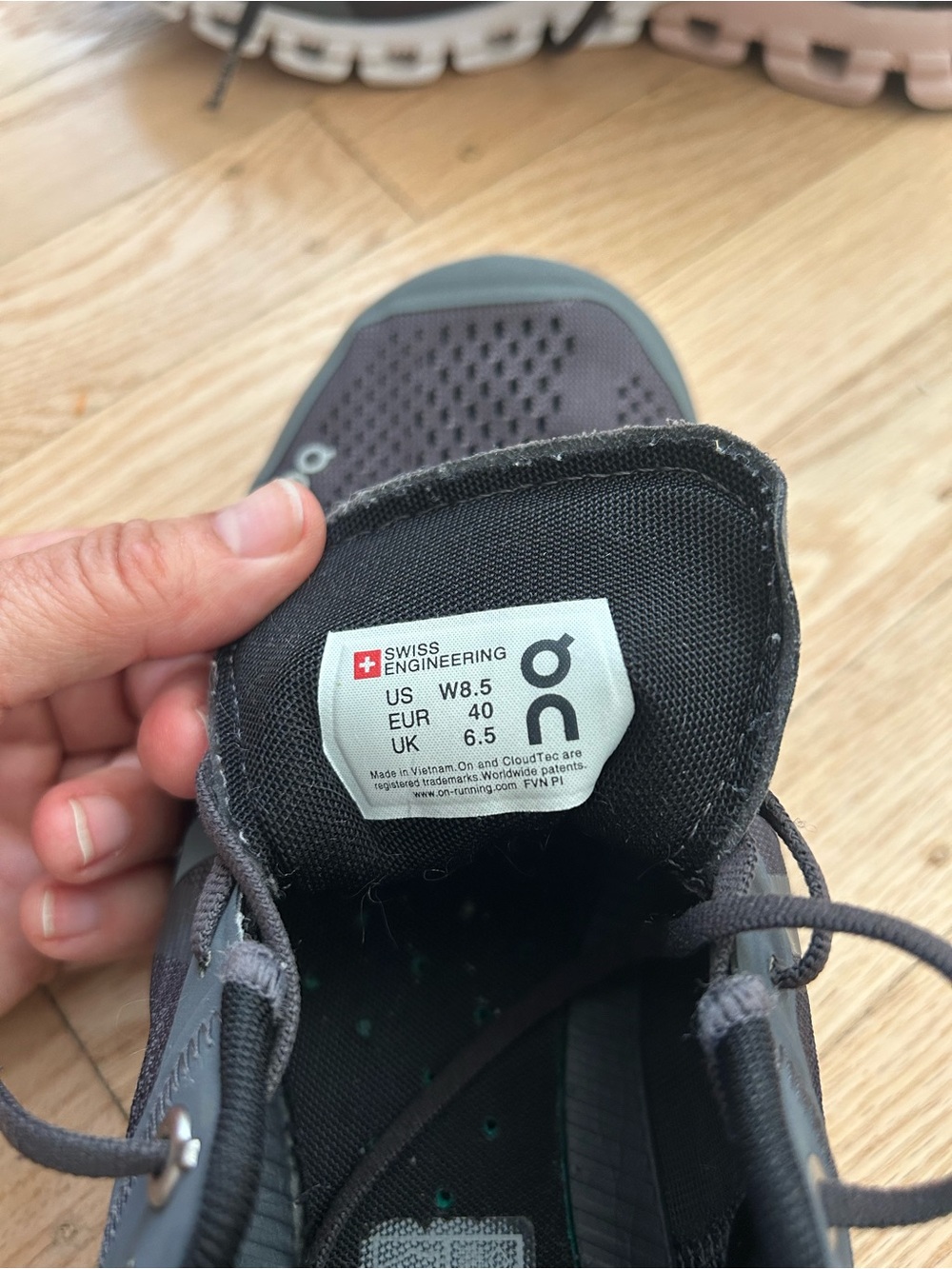 On Running Women's Athletic Shoes in Charcoal and Blush - Picture 6 of 6